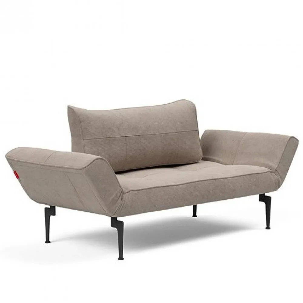 Canape convertible lit  200x70 cm ZEAL LASER  piétement métallique tissu Cordufine Beige