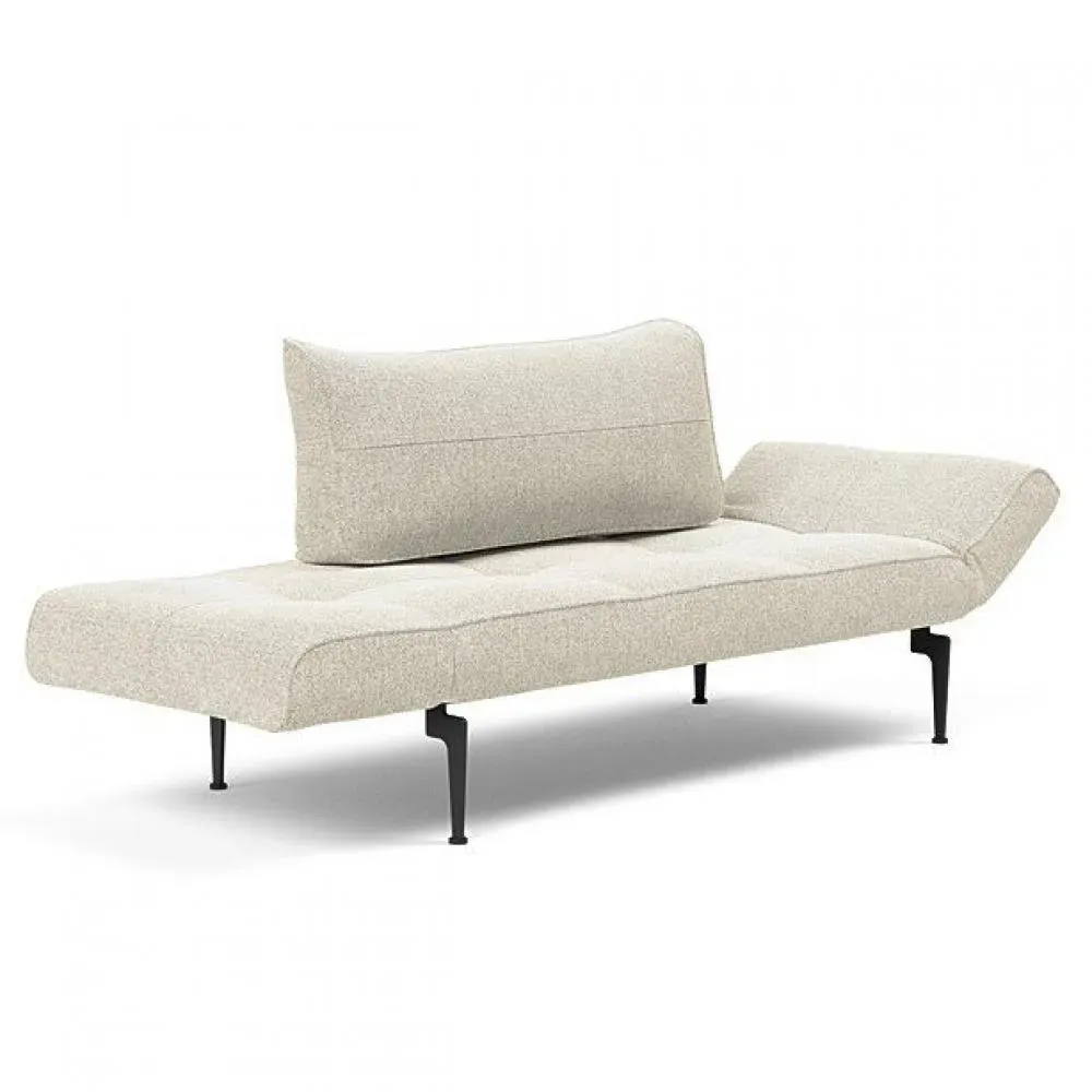 Canape convertible lit  200x70 cm ZEAL LASER  piétement métallique tissu Taura Off White