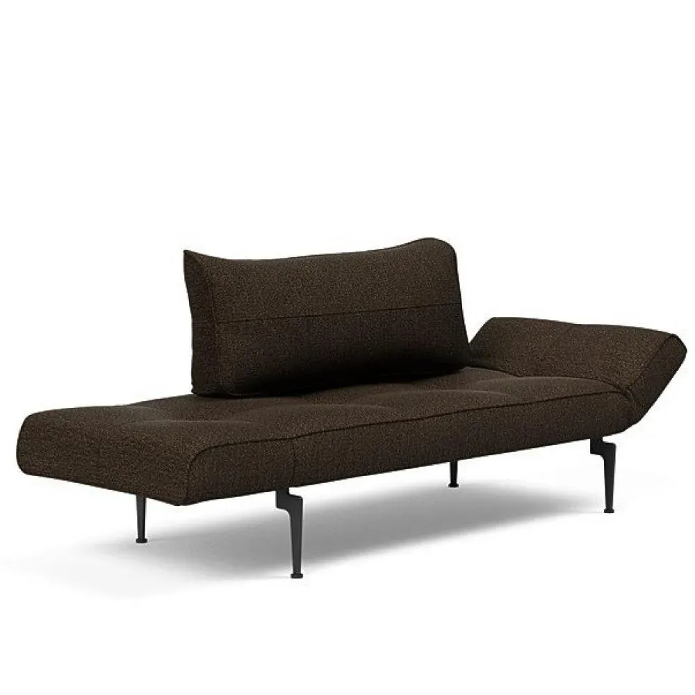 Canape convertible lit  200x70 cm ZEAL LASER  piétement métallique tissu Taura Chocco