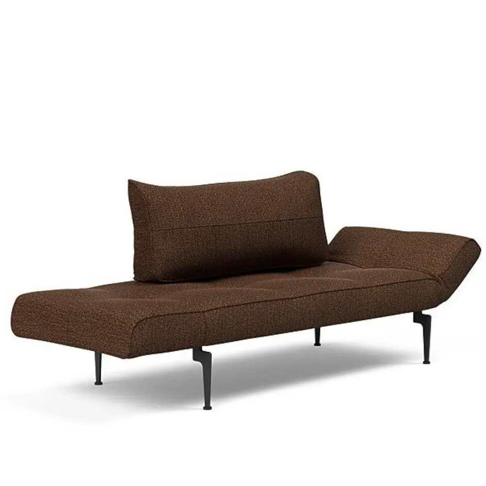 Canape convertible lit  200x70 cm ZEAL LASER  piétement métallique tissu Taura Cappuccino