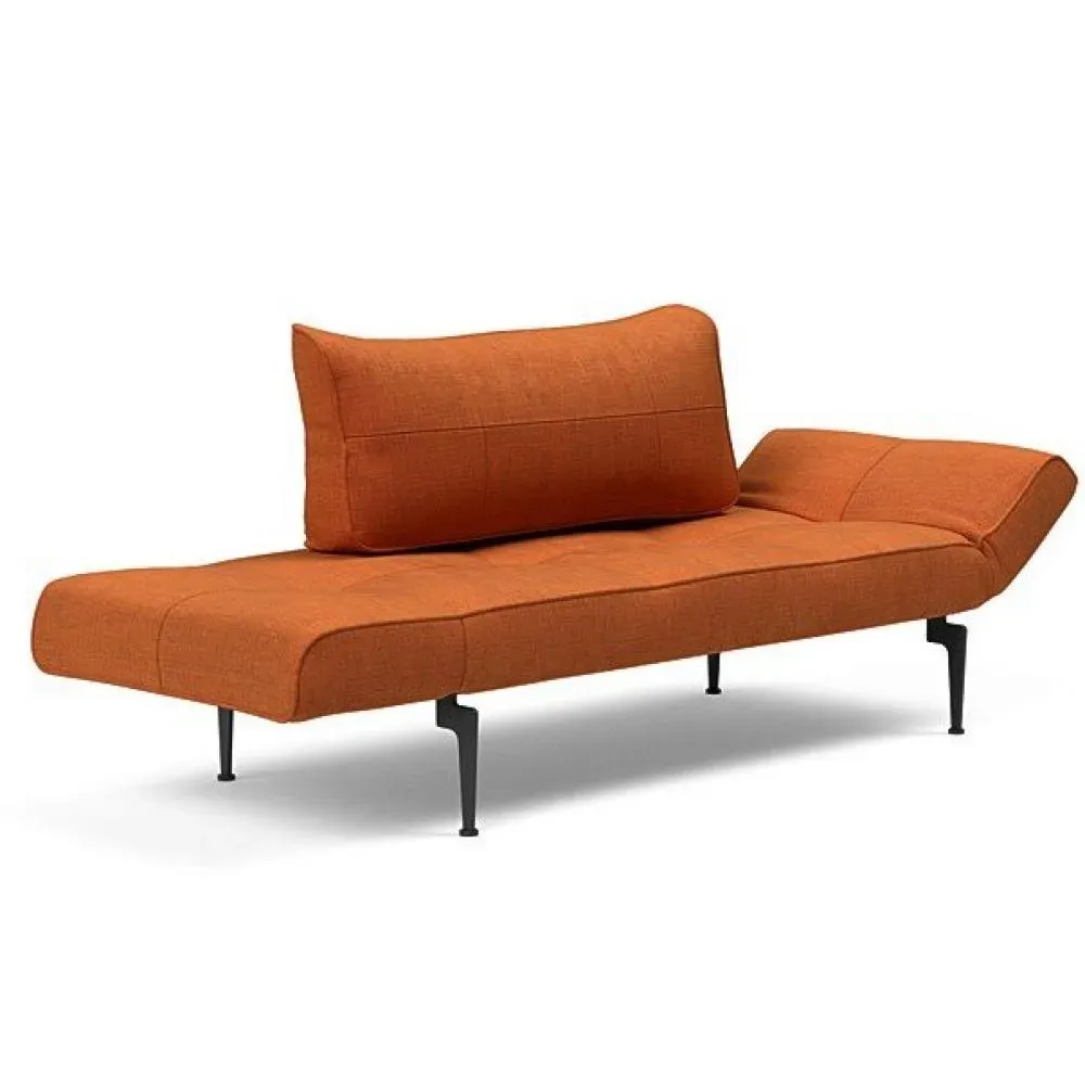 Canape convertible lit  200x70 cm ZEAL LASER  piétement métallique tissu Esina Rust Orange