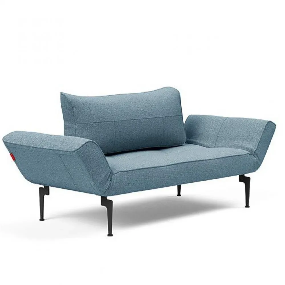Canape convertible lit  200x70 cm ZEAL LASER  piétement métallique tissu Mixed Dance Light Blue