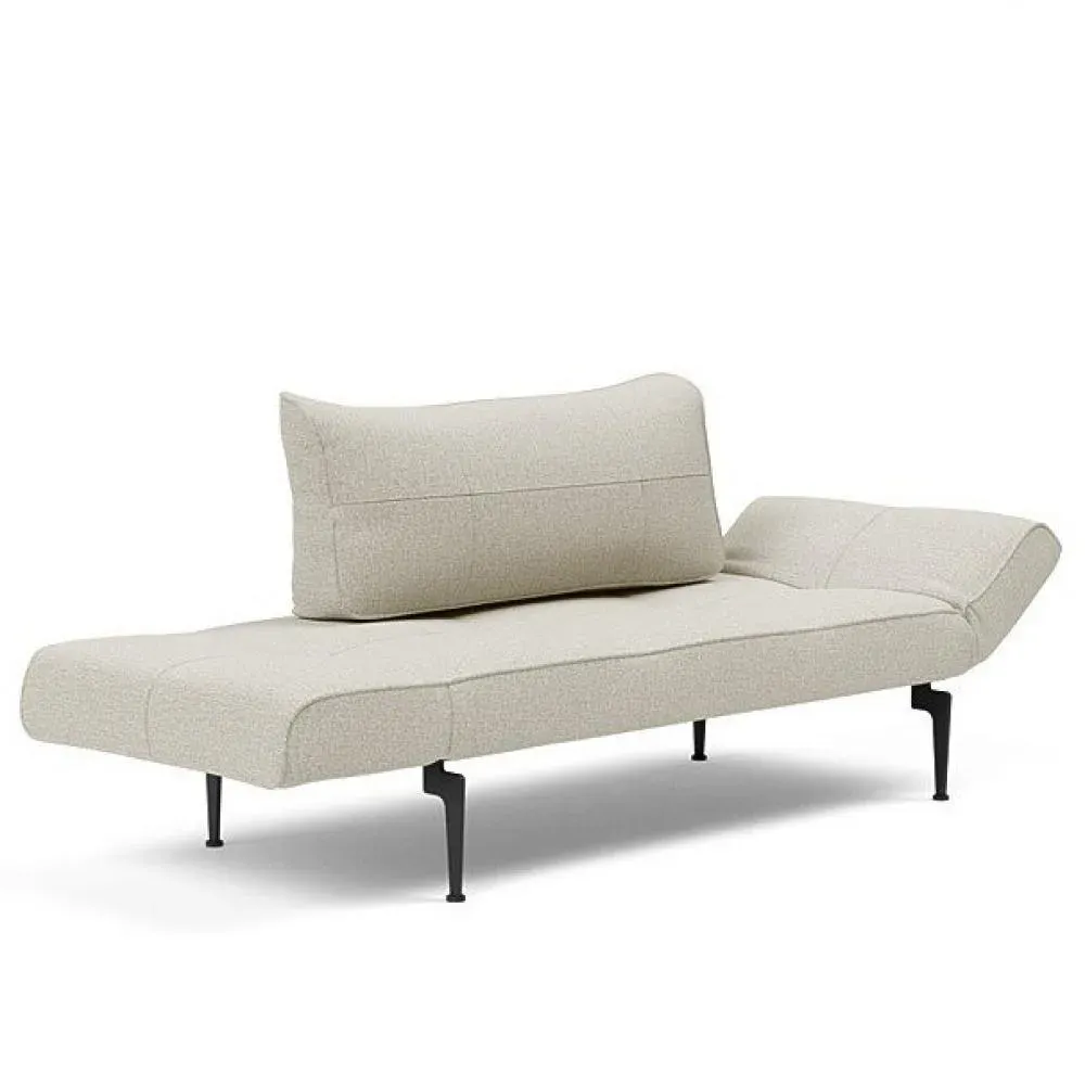 Canape convertible lit  200x70 cm ZEAL LASER  piétement métallique tissu Mixed Dance Natural