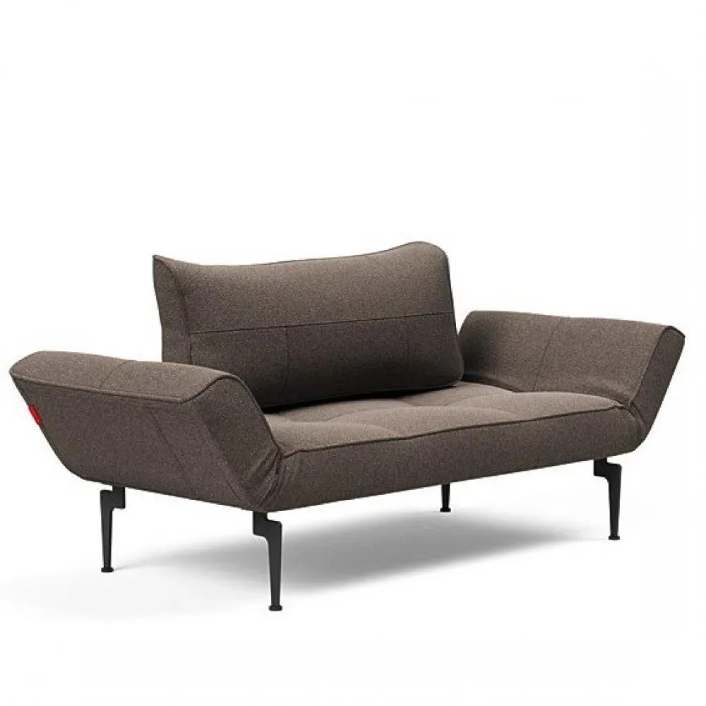 Canape convertible lit  200x70 cm ZEAL LASER  piétement métallique tissu Bouclé Taupe