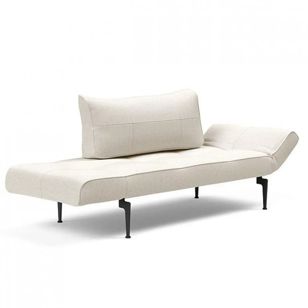 Canape convertible lit  200x70 cm ZEAL LASER  piétement métallique tissu Bouclé Off White