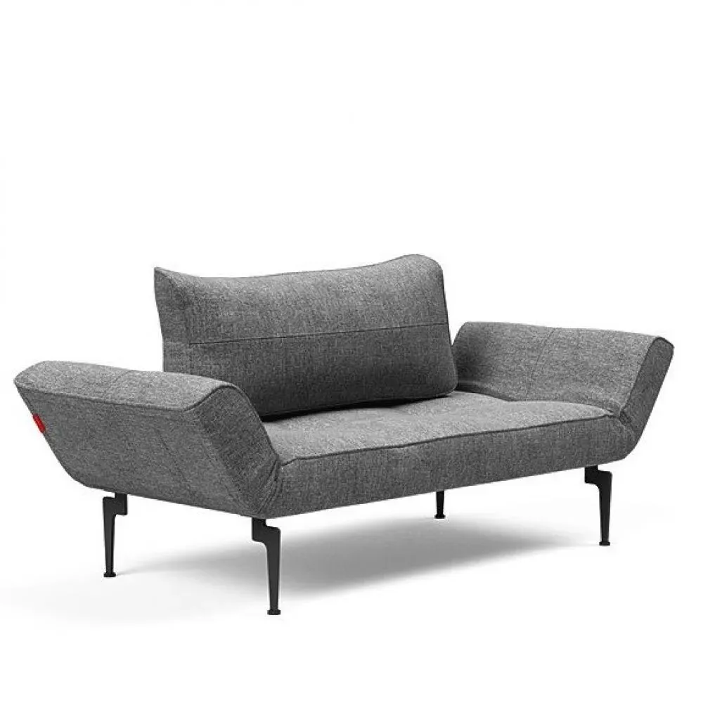 Canape convertible lit  200x70 cm ZEAL LASER  piétement métallique tissu Twist Charcoal