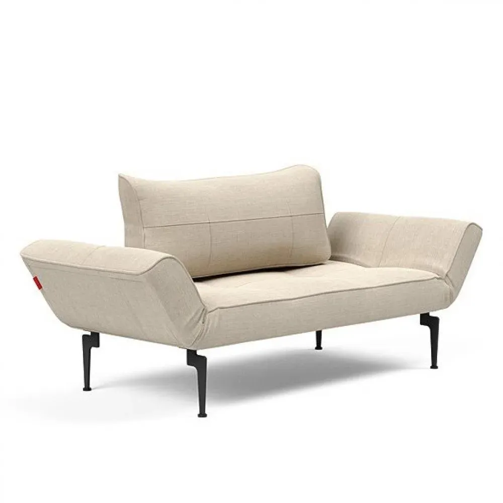 Canape convertible lit  200x70 cm ZEAL LASER  piétement métallique tissu Phobos Latte