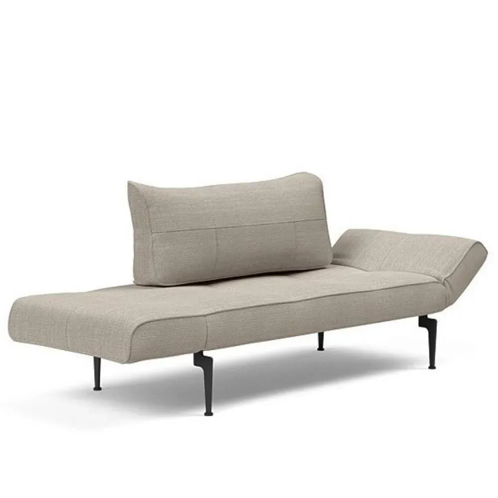 Canape convertible lit  200x70 cm ZEAL LASER  piétement métallique tissu Kenya Gravel