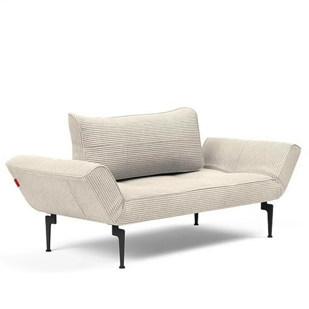 Canape convertible lit  200x70 cm ZEAL LASER  piétement métallique tissu Corduroy Ivory