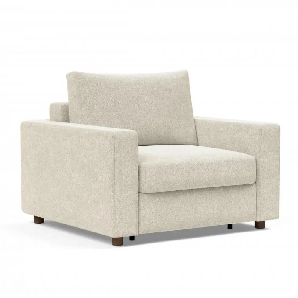 INNOVATION LIVING  Fauteuil NEAH STANDARD convertible 80x195 tissu Taura Off White
