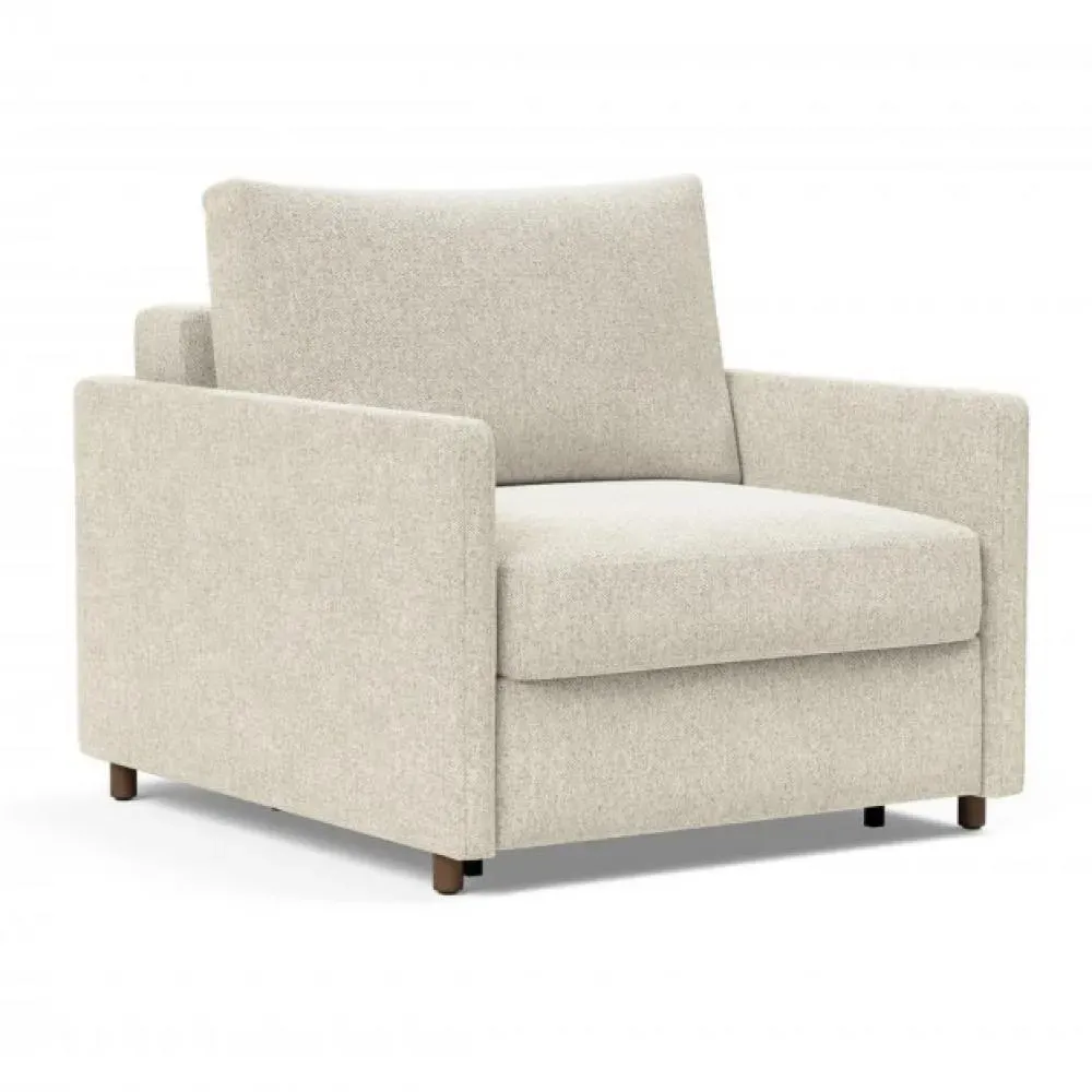 INNOVATION LIVING  Fauteuil NEAH SLIM convertible 80x195 tissu Taura Off White