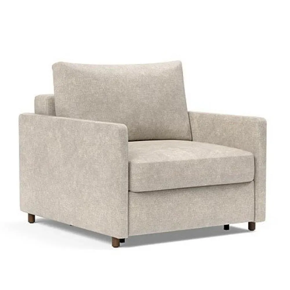 INNOVATION LIVING  Fauteuil NEAH SLIM convertible 80x195 tissu Avella Sand