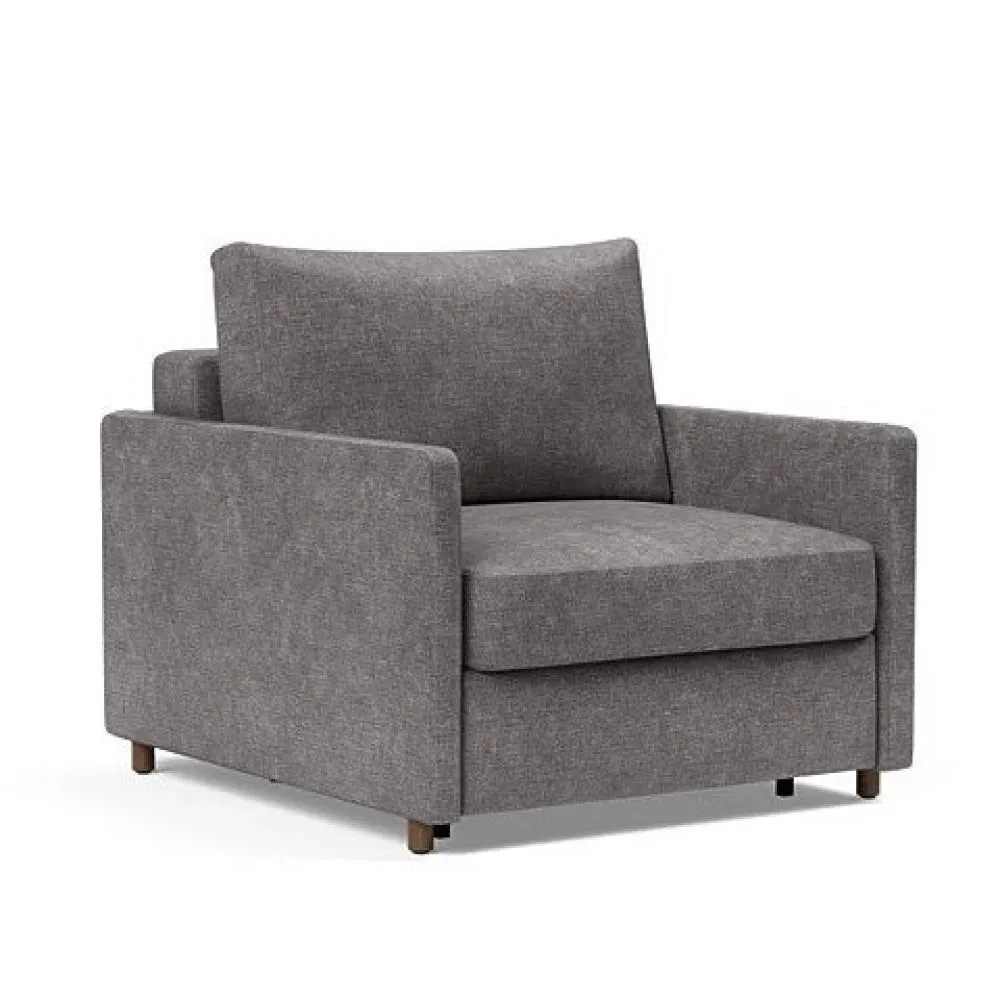 INNOVATION LIVING  Fauteuil NEAH SLIM convertible 80x195 tissu Avella Warm Grey
