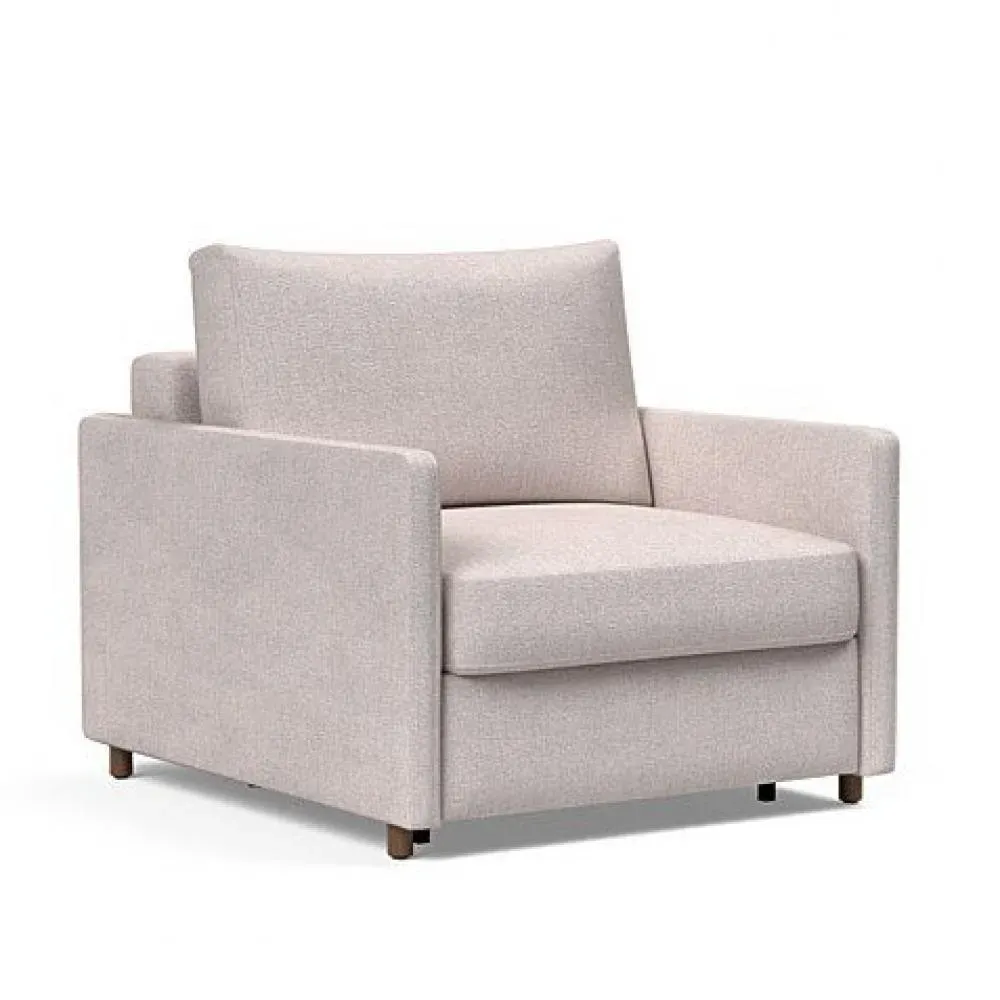 INNOVATION LIVING  Fauteuil NEAH SLIM convertible 80x195 tissu Weda Sand