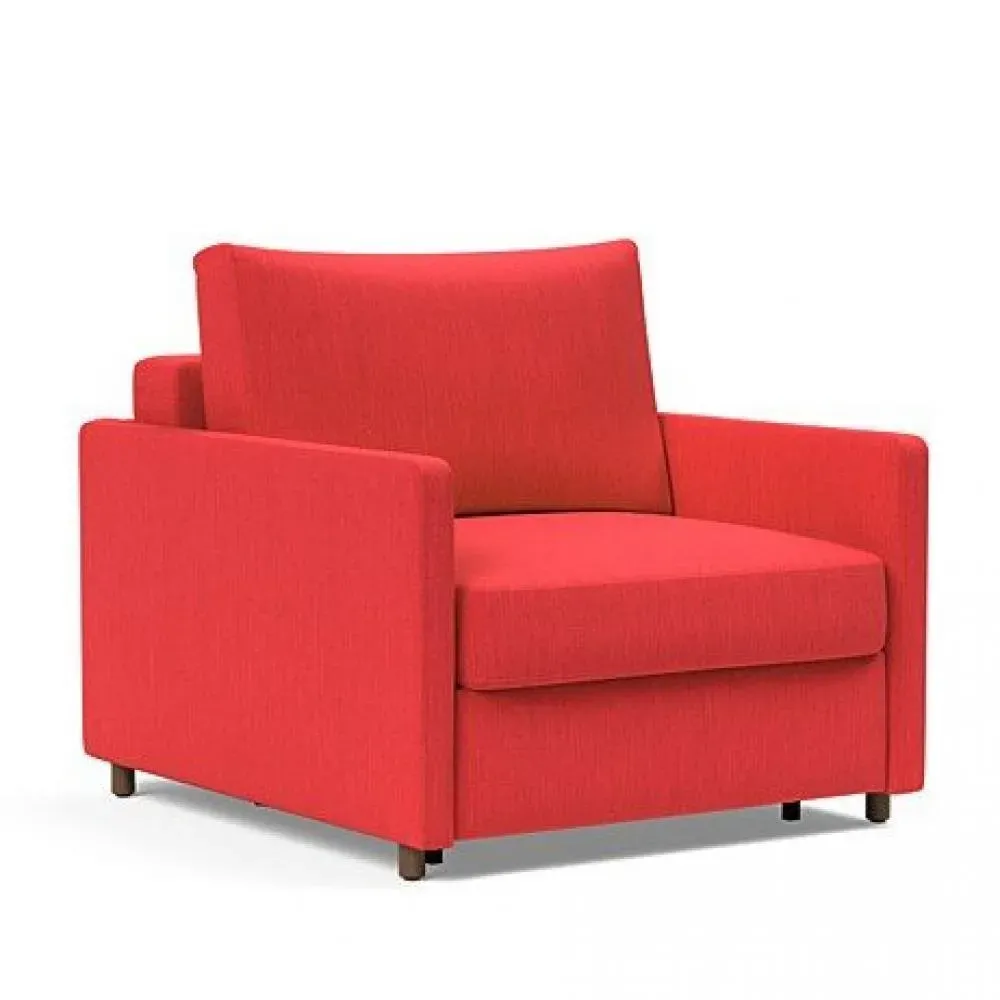 INNOVATION LIVING  Fauteuil NEAH SLIM convertible 80x195 tissu Elegance Red