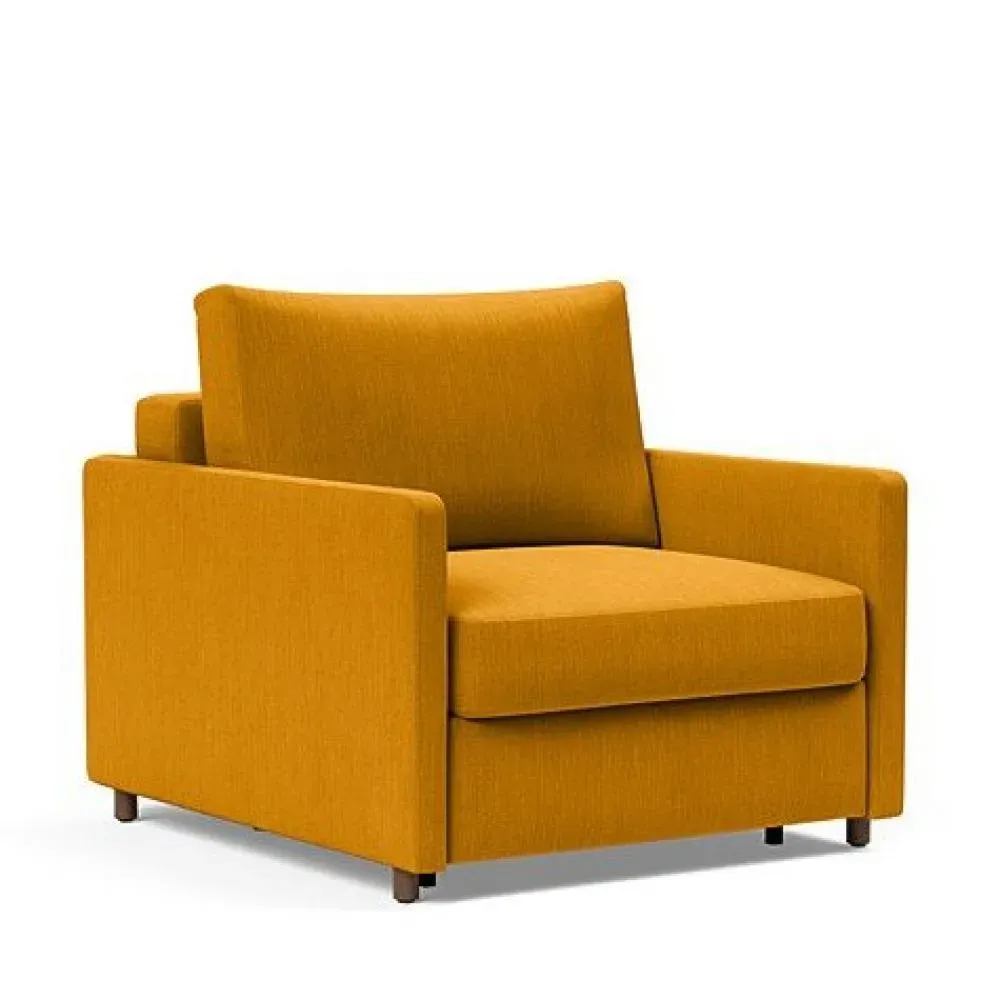 INNOVATION LIVING  Fauteuil NEAH SLIM convertible 80x195 tissu Elegance Curry