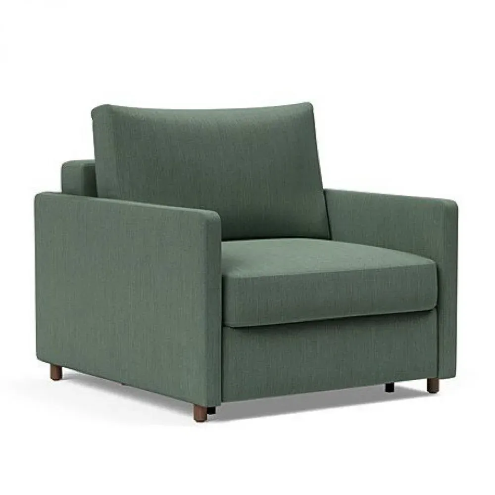INNOVATION LIVING  Fauteuil NEAH SLIM convertible 80x195 tissu Elegance Green