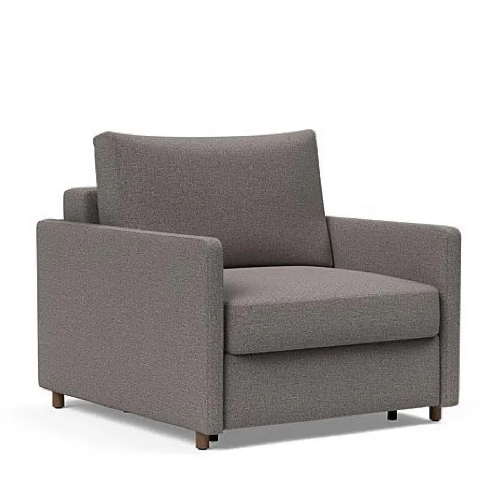 INNOVATION LIVING  Fauteuil NEAH SLIM convertible 80x195 tissu Mixed Dance Grey