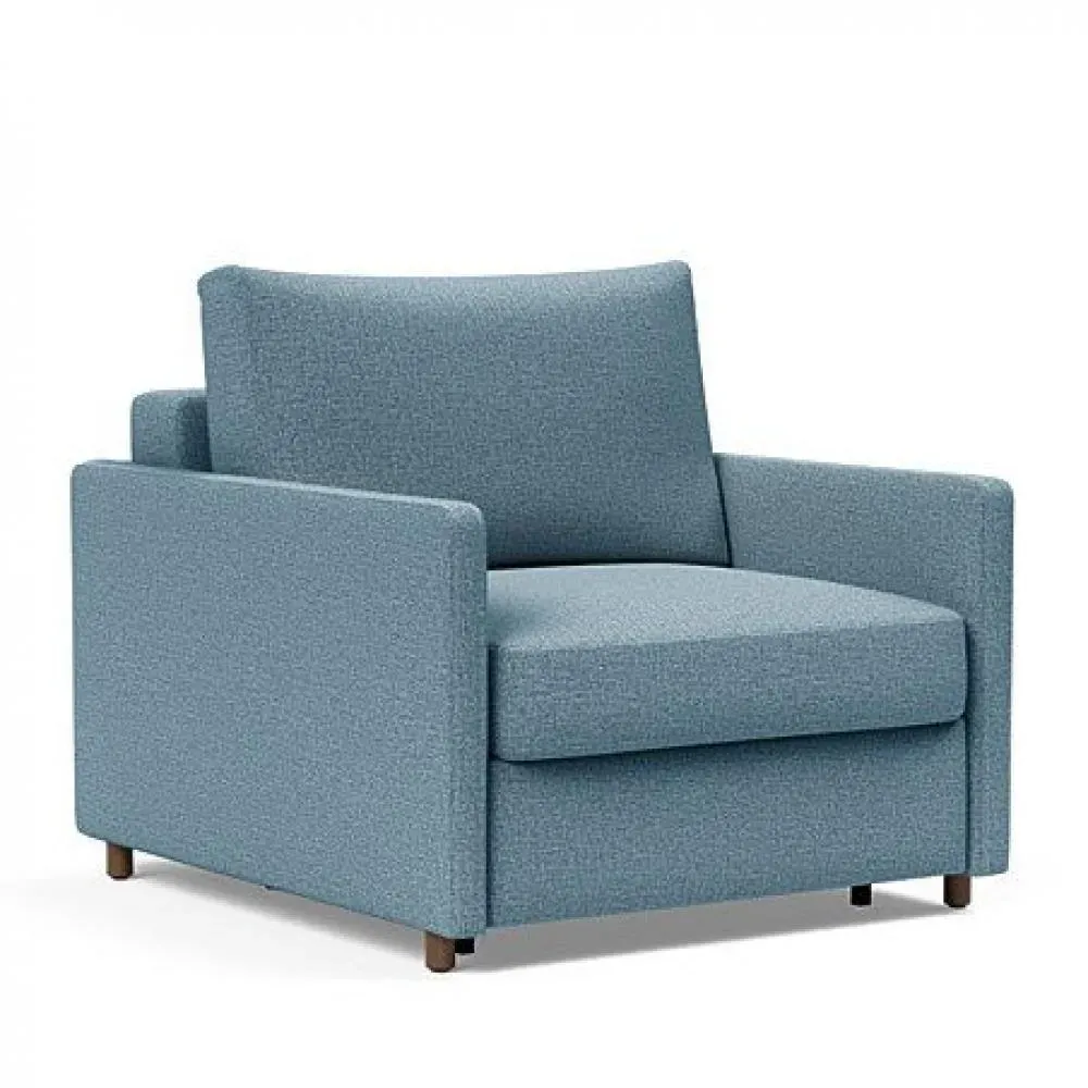 INNOVATION LIVING  Fauteuil NEAH SLIM convertible 80x195 tissu Mixed Dance Light Blue