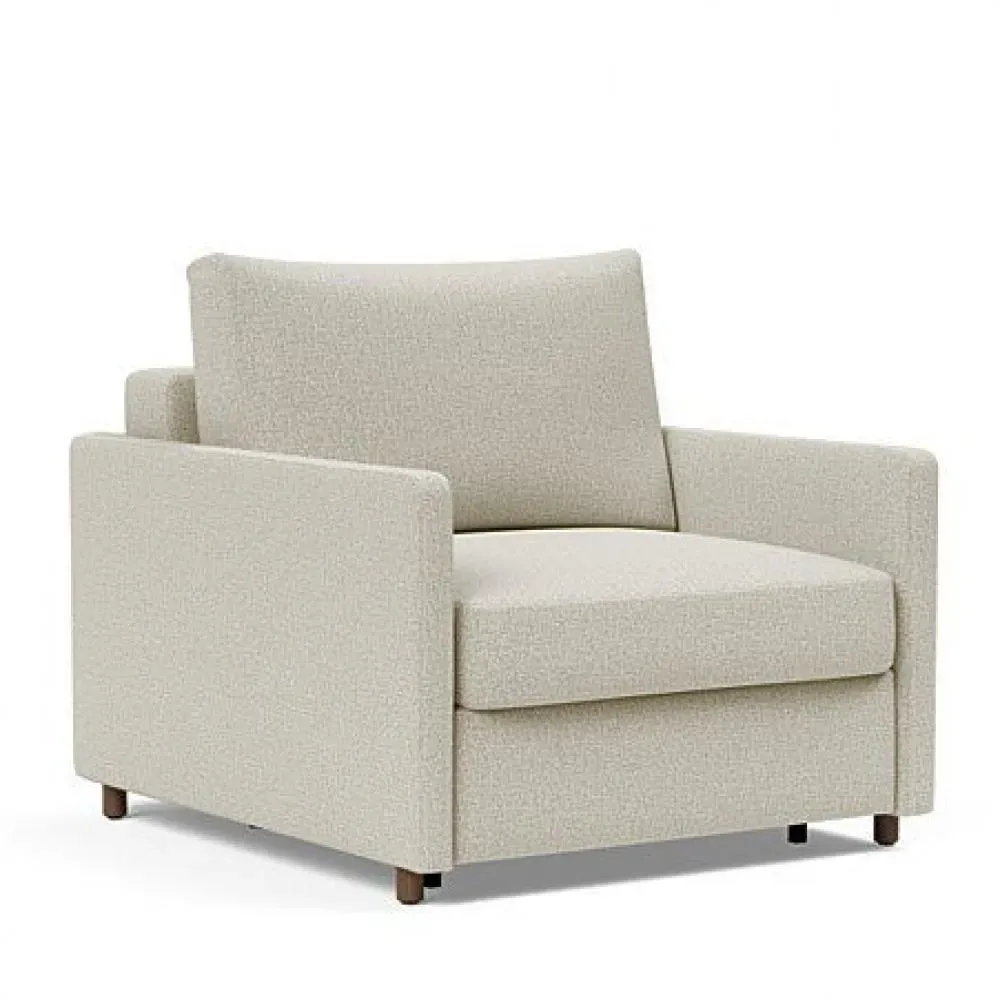 INNOVATION LIVING  Fauteuil NEAH SLIM convertible 80x195 tissu Mixed Dance Natural