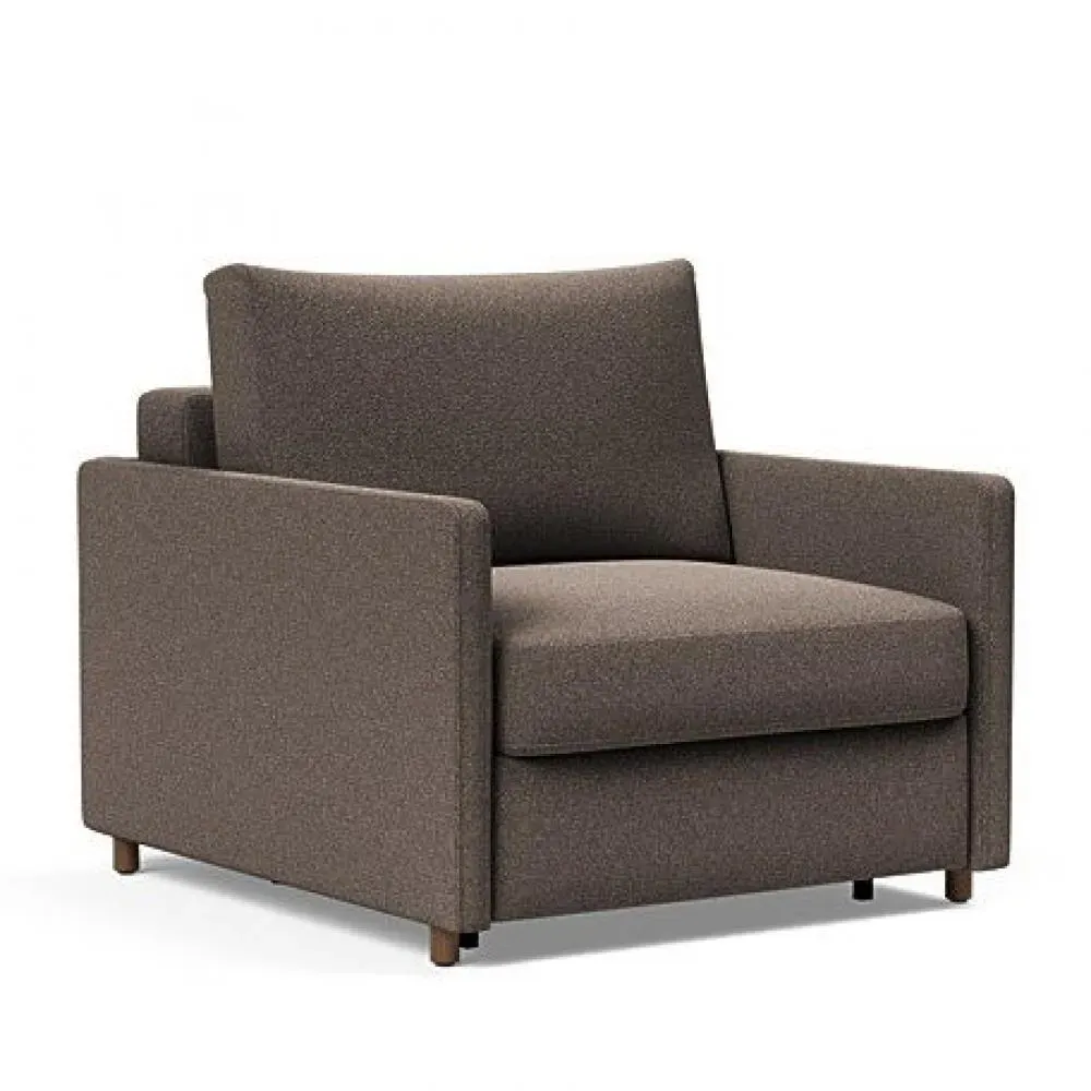 INNOVATION LIVING  Fauteuil NEAH SLIM convertible 80x195 tissu Bouclé Taupe