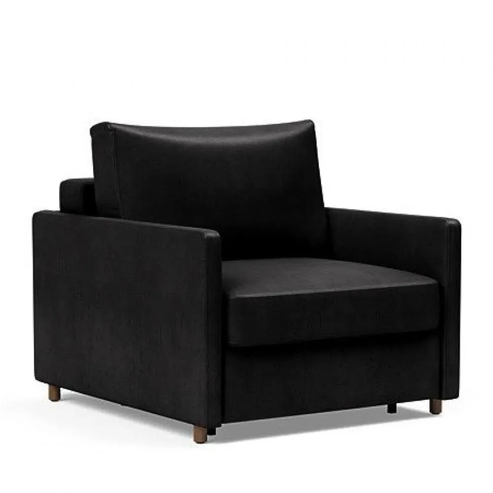 INNOVATION LIVING  Fauteuil NEAH SLIM convertible 80x195 tissu Faunal Black