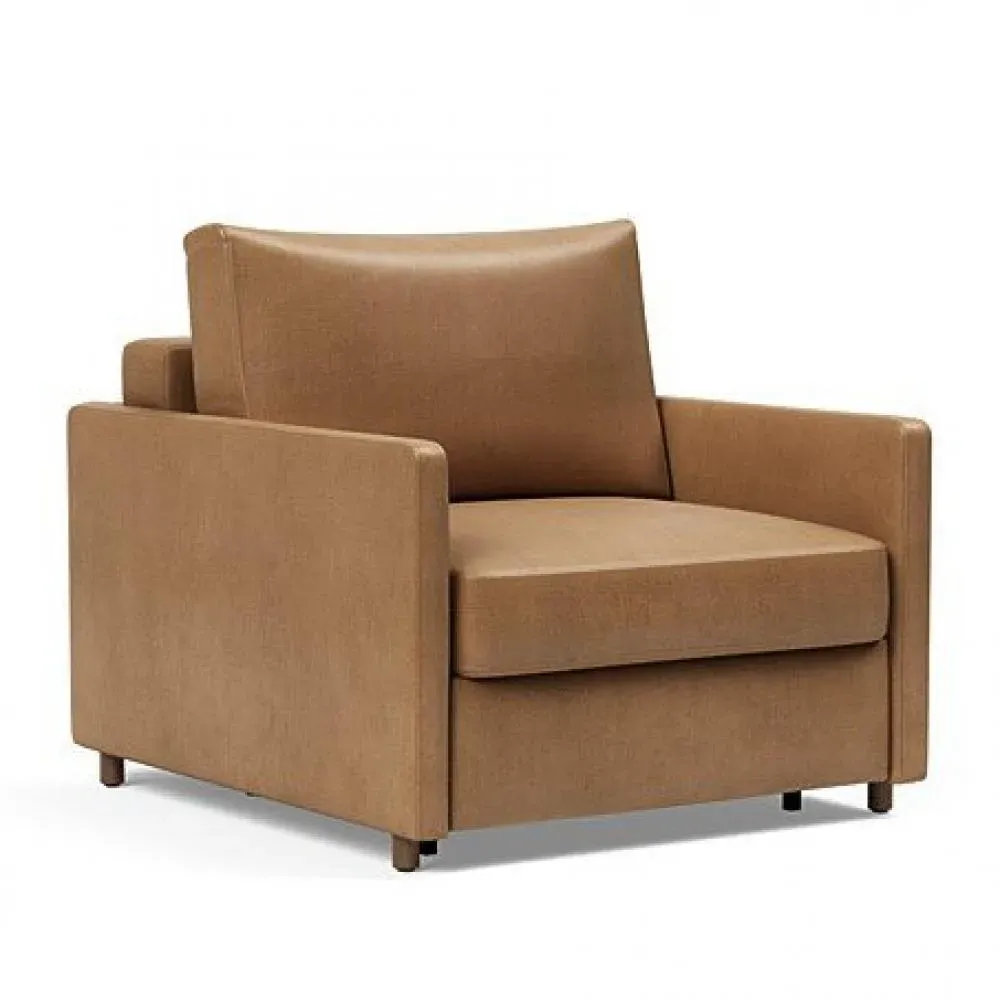 INNOVATION LIVING  Fauteuil NEAH SLIM convertible 80x195 tissu Faunal Brown
