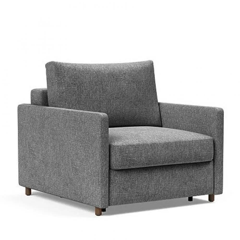 INNOVATION LIVING  Fauteuil NEAH SLIM convertible 80x195 tissu Twist Charcoal