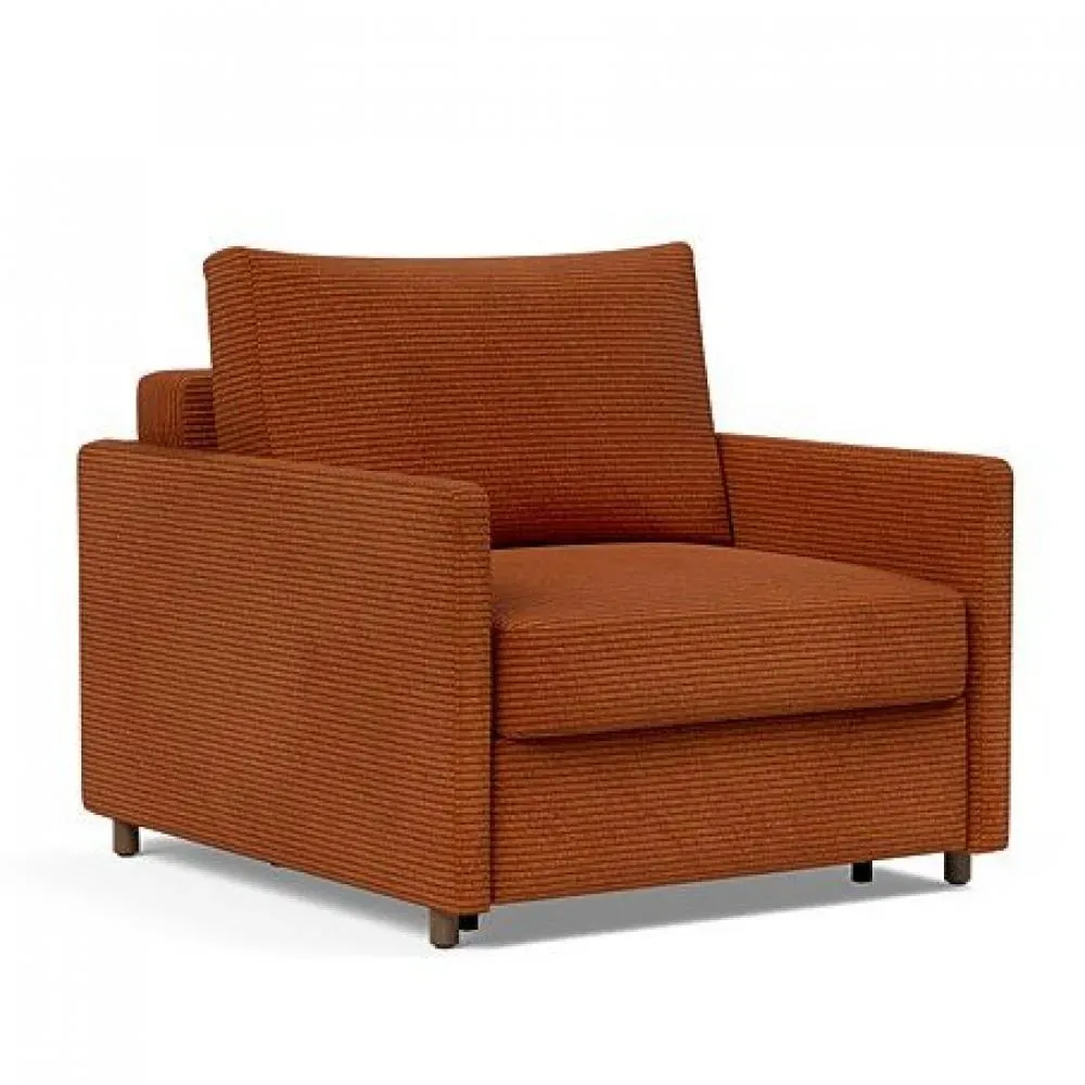 INNOVATION LIVING  Fauteuil NEAH SLIM convertible 80x195 tissu Corduroy Orange
