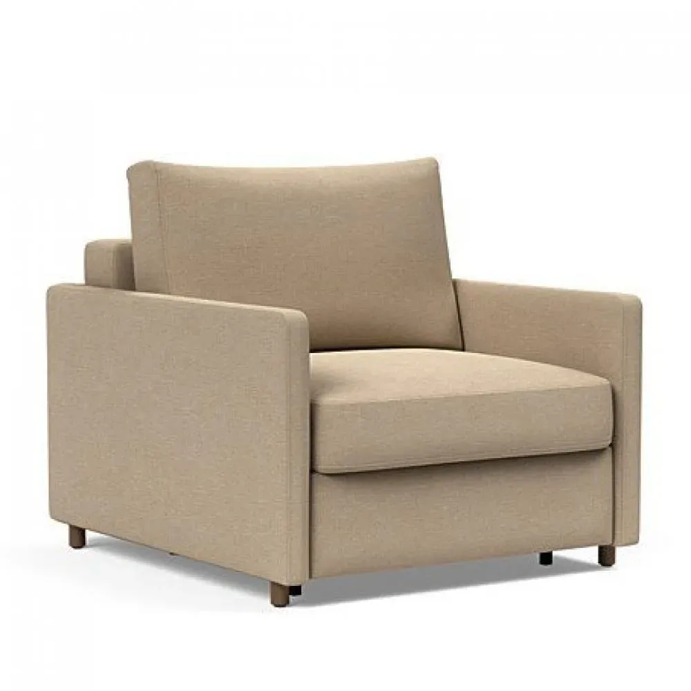 INNOVATION LIVING  Fauteuil NEAH SLIM convertible 80x195 tissu Phobos Mocha