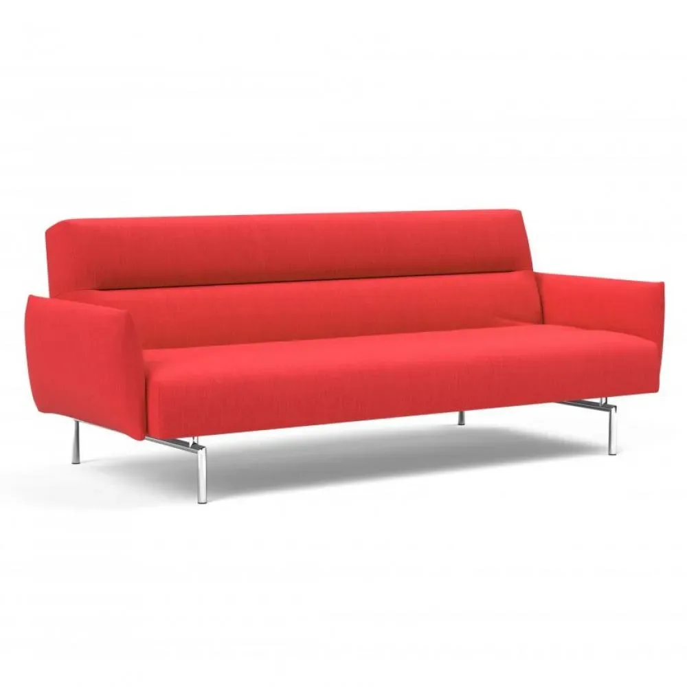 INNOVATION LIVING  Canapé lit JILLIS ARMS avec accoudoirs tissu Elegance Red