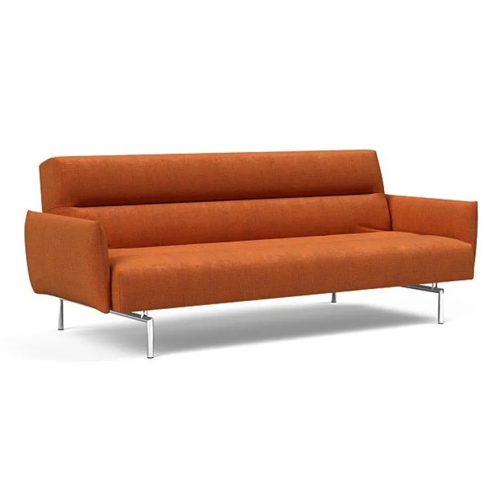 INNOVATION LIVING  Canapé lit JILLIS ARMS avec accoudoirs tissu Esina Rust Orange
