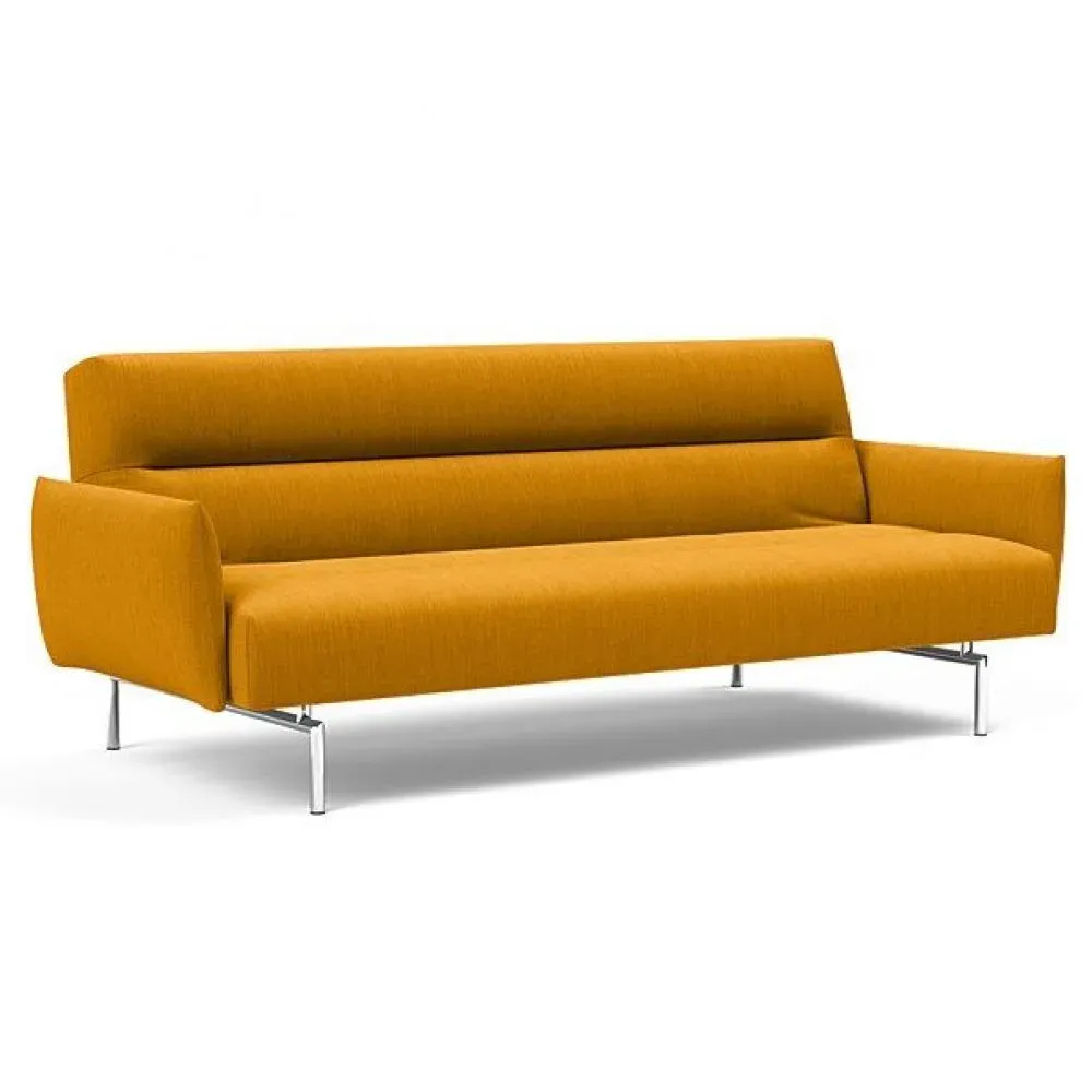 INNOVATION LIVING  Canapé lit JILLIS ARMS avec accoudoirs tissu Elegance Curry