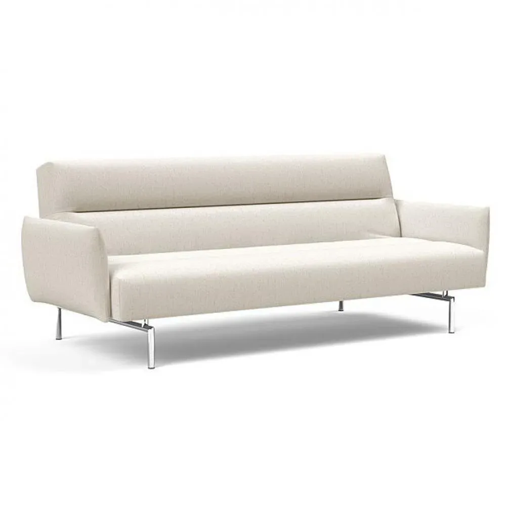 INNOVATION LIVING  Canapé lit JILLIS ARMS avec accoudoirs tissu Bouclé Off White