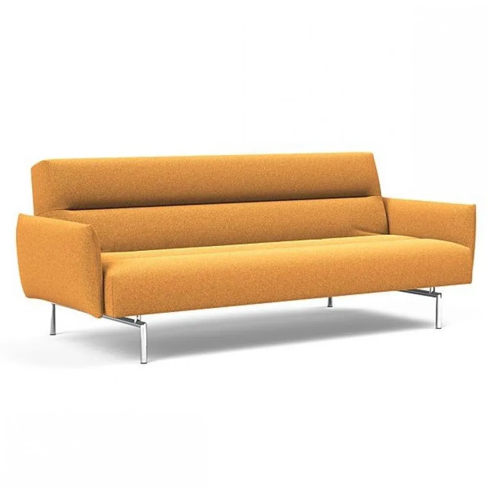 INNOVATION LIVING  Canapé lit JILLIS ARMS avec accoudoirs tissu Bouclé Ochre