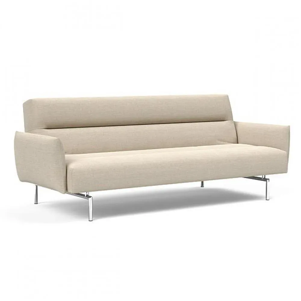 INNOVATION LIVING  Canapé lit JILLIS ARMS avec accoudoirs tissu Phobos Latte