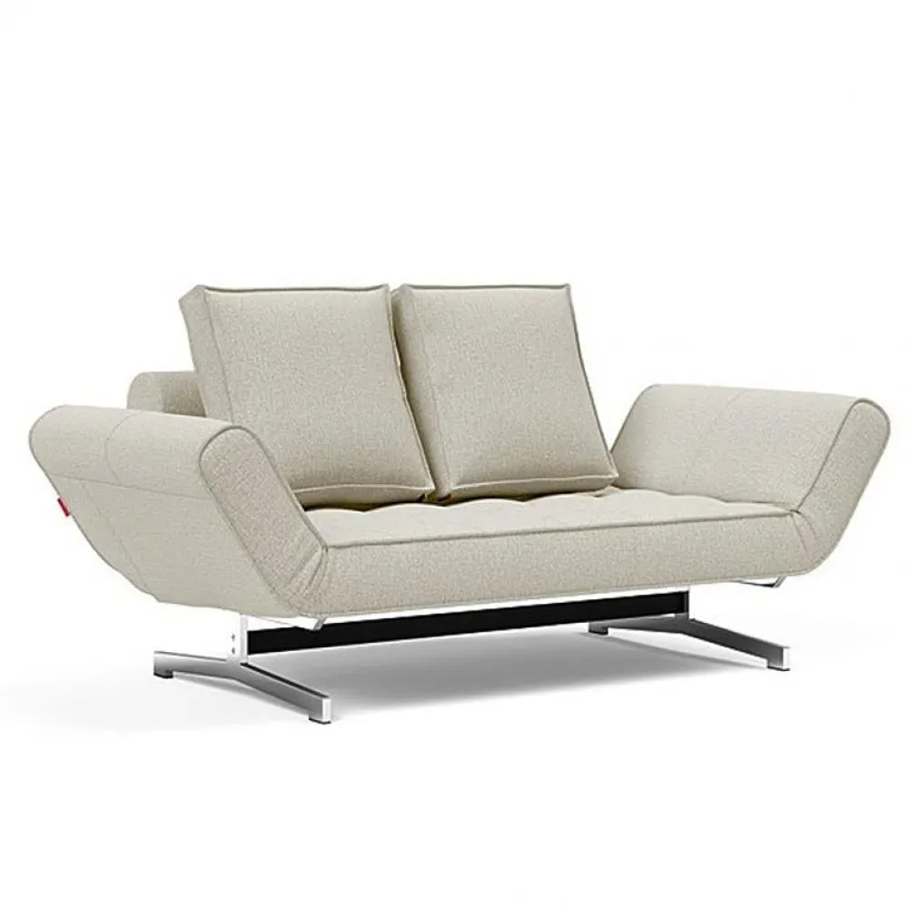 INNOVATION LIVING  Canapé lit GHIA CHROME couchage 80x210 cm tissu Mixed Dance Natural