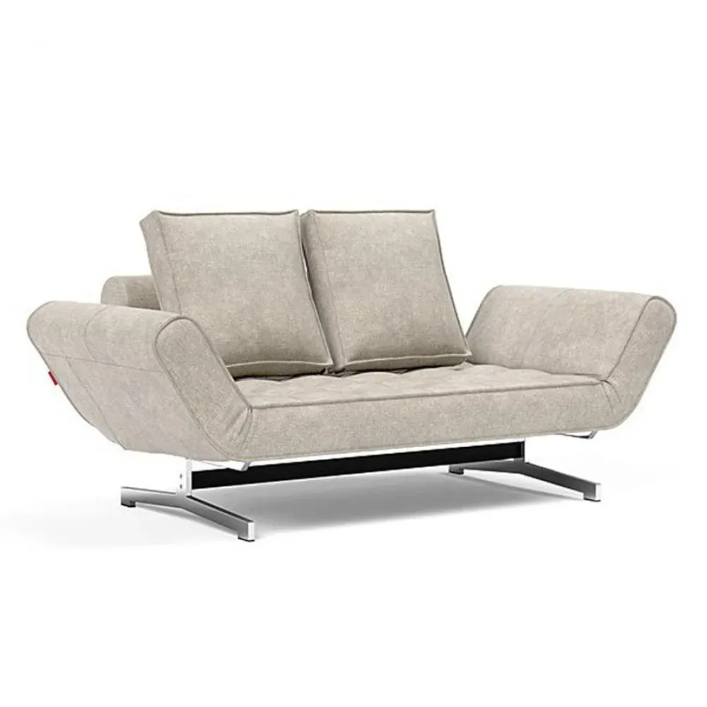 INNOVATION LIVING  Canapé lit GHIA CHROME couchage 80x210 cm tissu Avella Sand