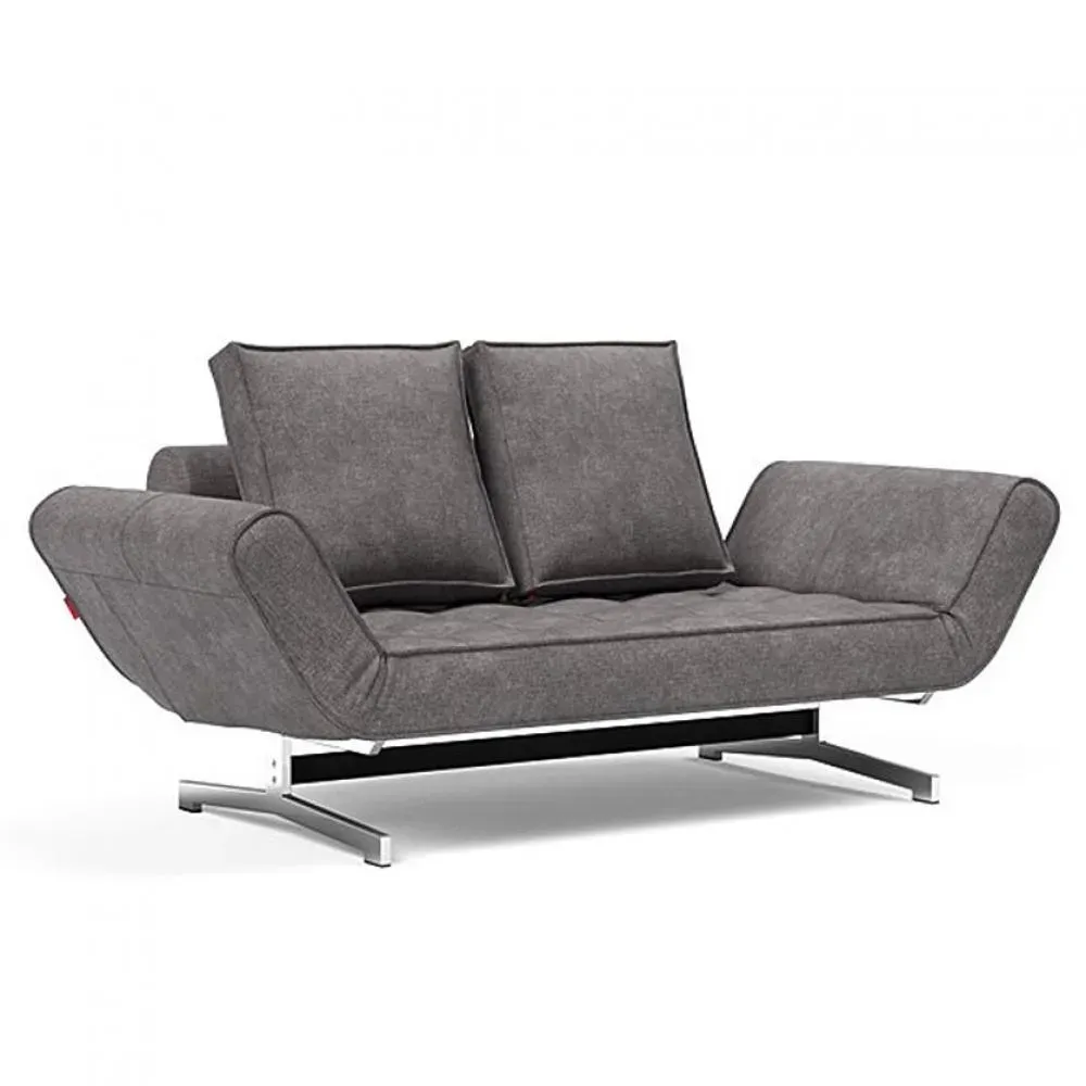 INNOVATION LIVING  Canapé lit GHIA CHROME couchage 80x210 cm tissu Avella Warm Grey
