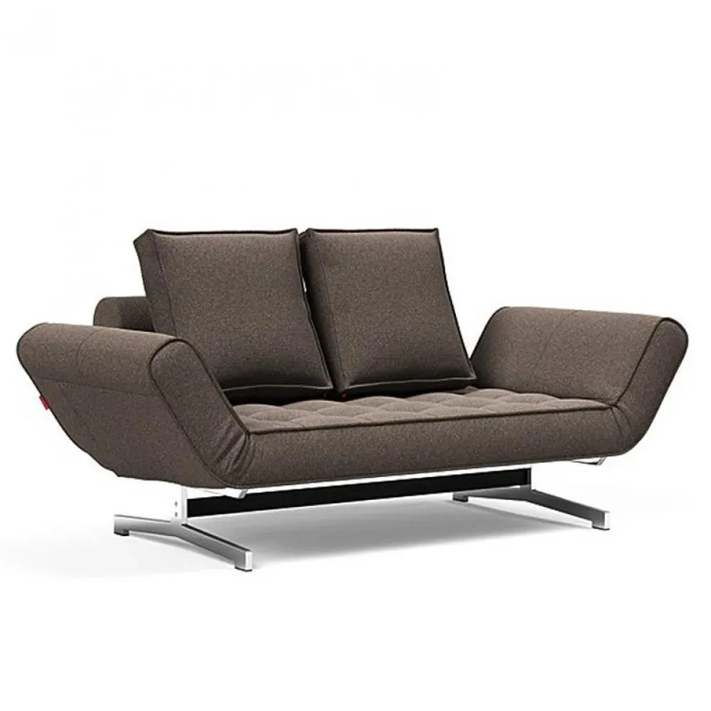 INNOVATION LIVING  Canapé lit GHIA CHROME couchage 80x210 cm tissu Bouclé Taupe