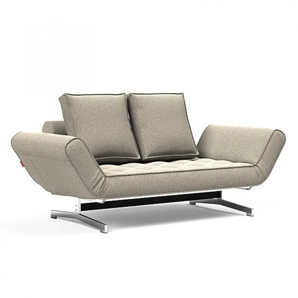 INNOVATION LIVING  Canapé lit GHIA CHROME couchage 80x210 cm tissu Bouclé Beige