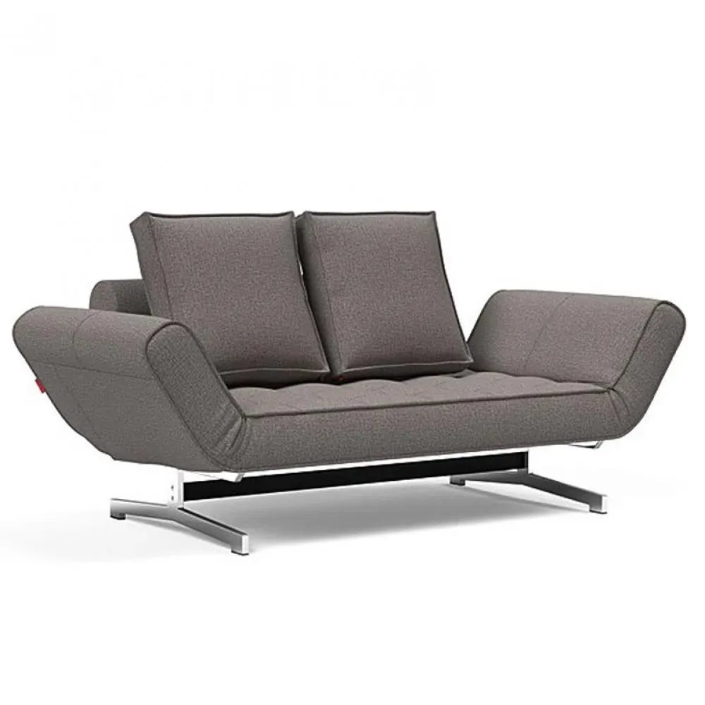 INNOVATION LIVING  Canapé lit GHIA CHROME couchage 80x210 cm tissu Mixed Dance Grey