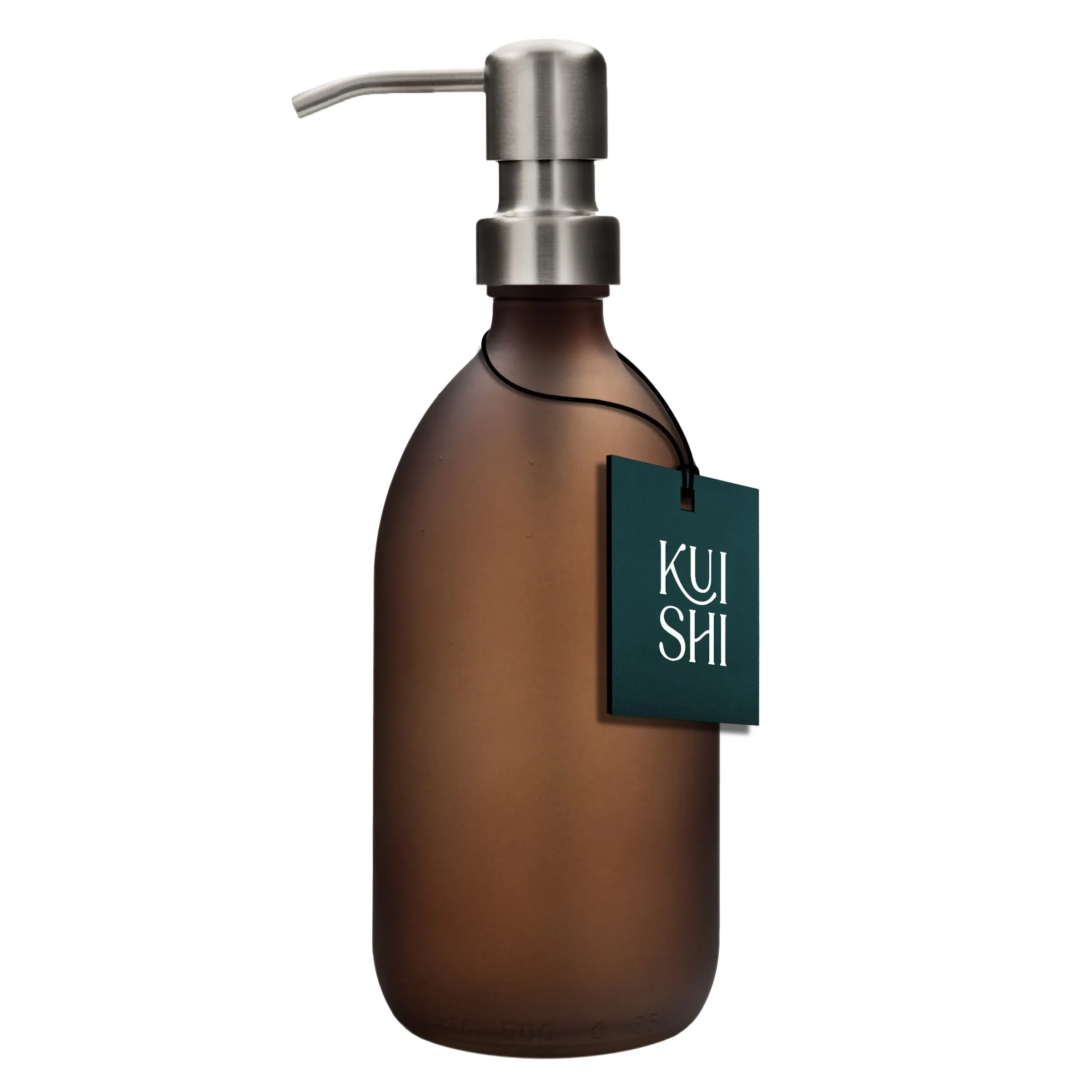 Distributeur en verre ambré dépoli