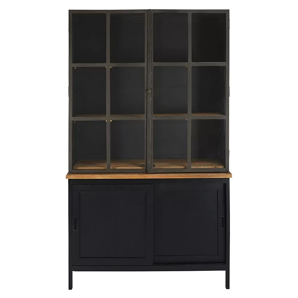 Bahut 4 portes en manguier et acacia noir