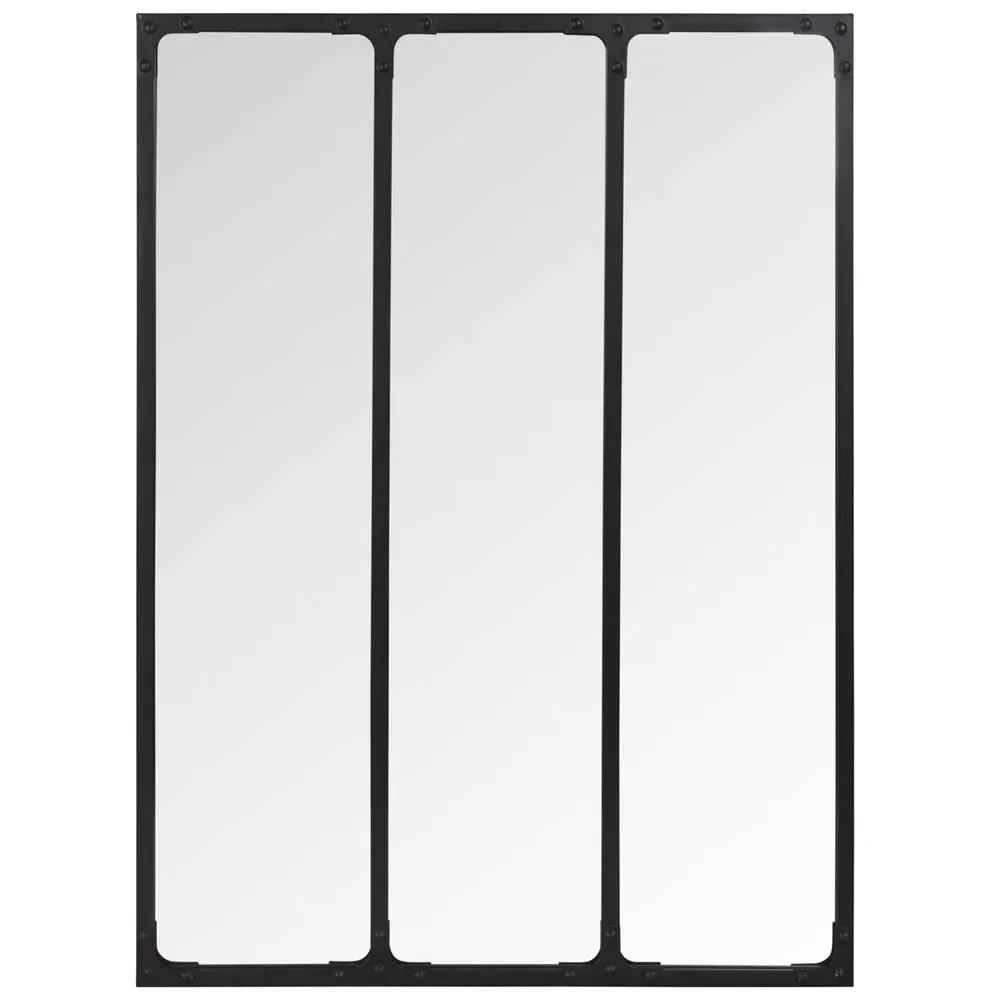 Miroir verrière rectangulaire en métal noir 60x80