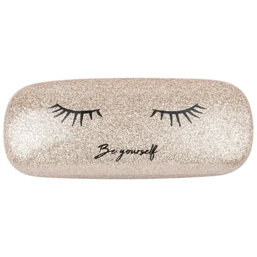 Etui à lunettes à paillettes dorées imprimé