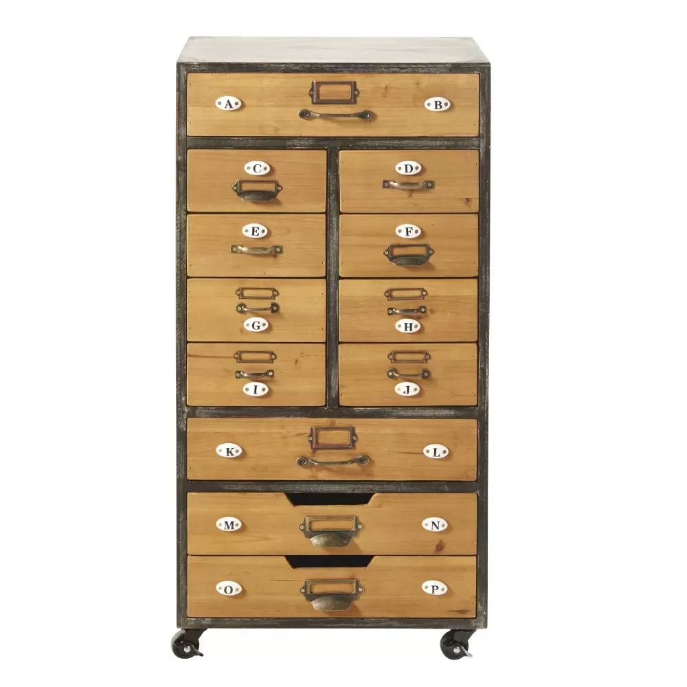 Meuble de rangement 12 tiroirs à roulettes