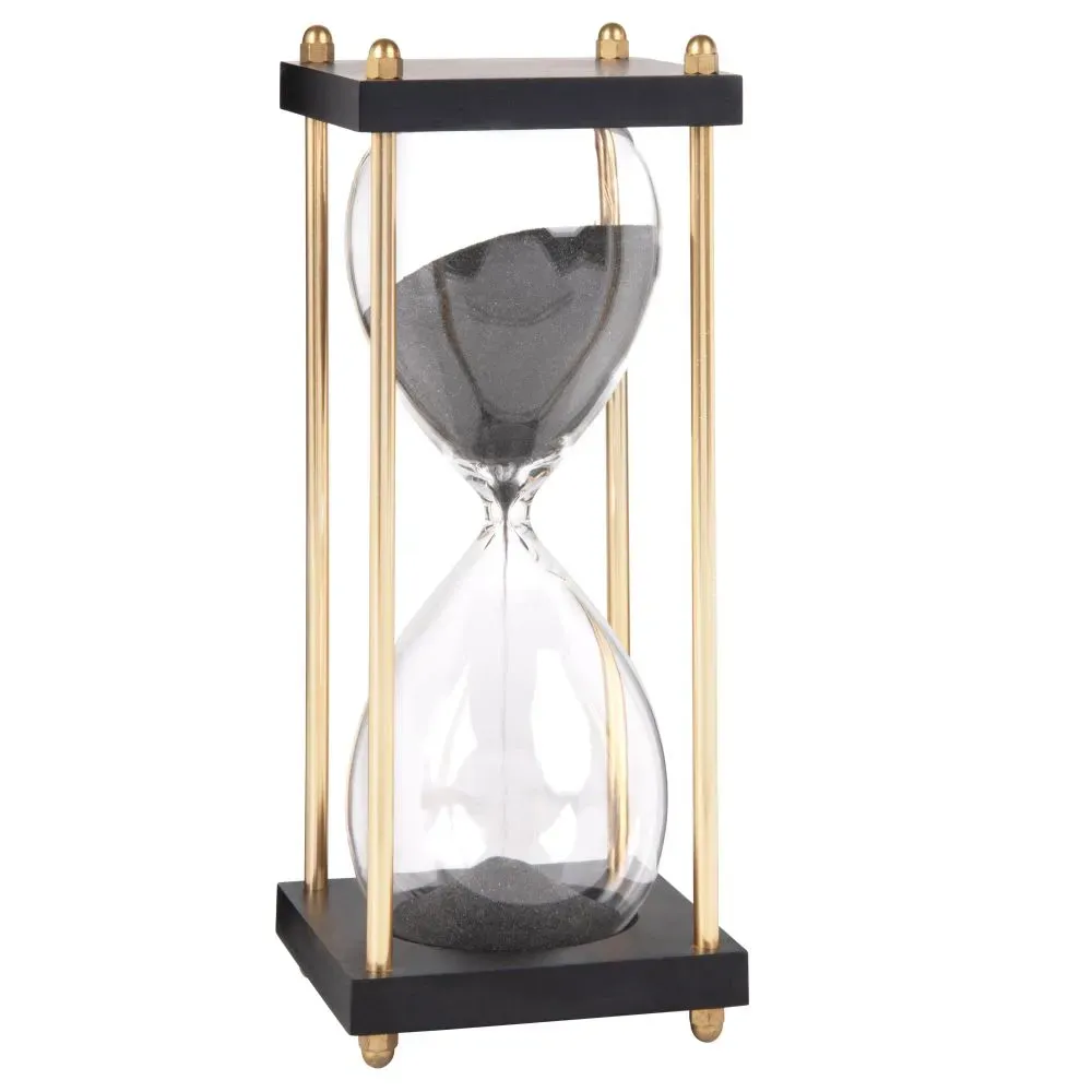 Sablier en verre sur base noire