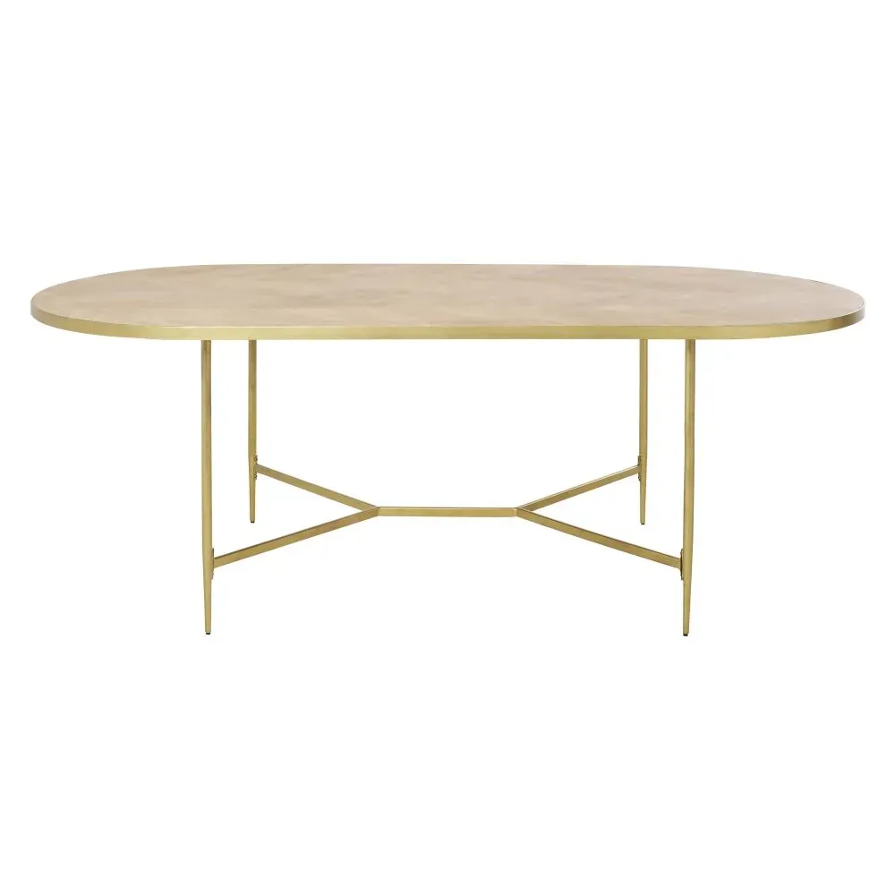 Table à manger ovale lattes en manguier 8/10 personnes L220