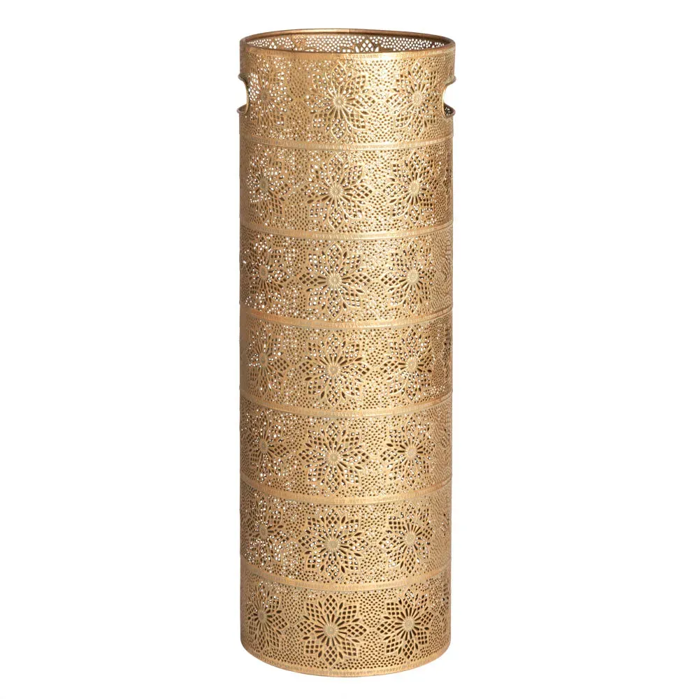 Porte-parapluie en métal ciselé doré mat